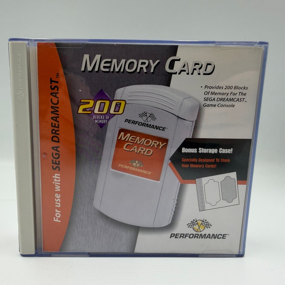 Performance Sega Dreamcast Memory Card 200 Blocks with Storage Case P-20-316E